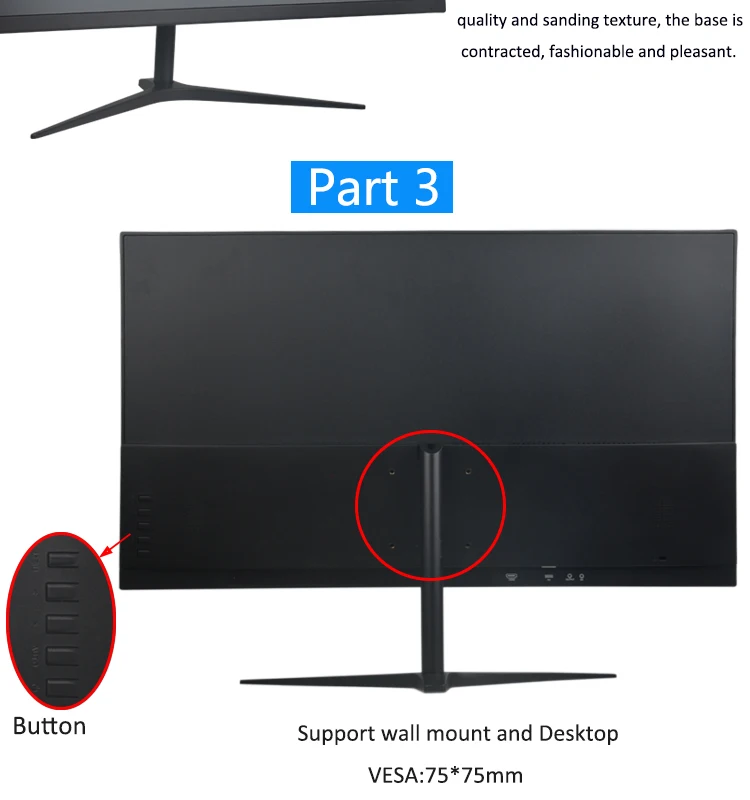 2K Desktop Computer Gaming Monitor 27 Inch 2560x1440 Resolution LCD PC Monitor for Computer