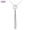 Hot sale mother of pearl shell long tassel necklace for girls