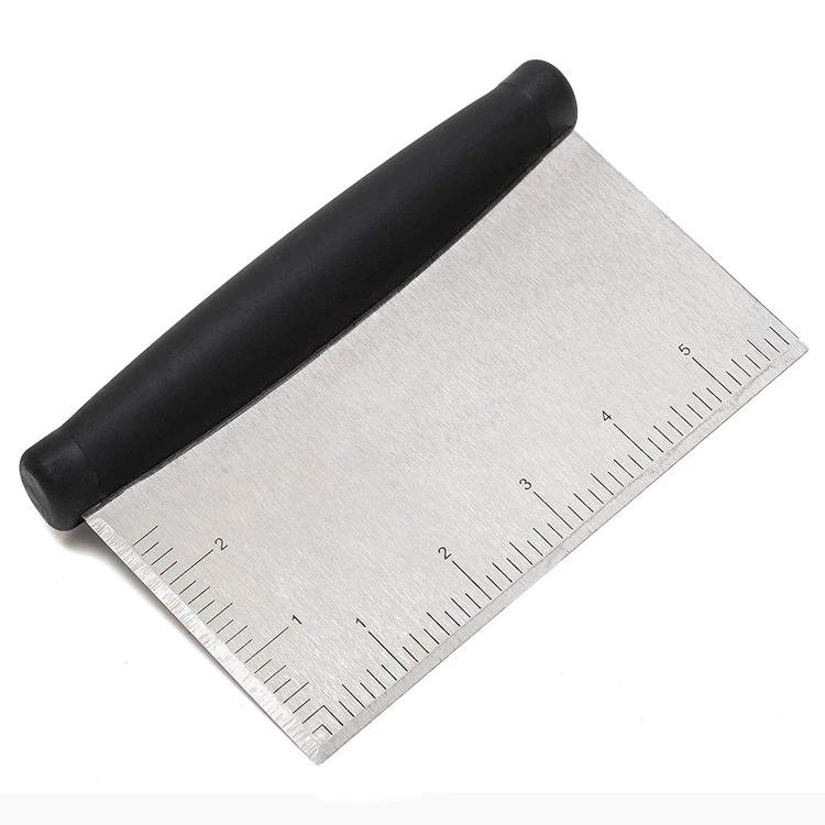 

Stainless Steel Bread Dough Cutter Bench Dough Scraper With Ruler