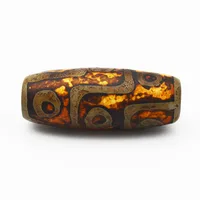 

Natural Loose Gemstone Tibetan 9Eye Dzi Bead 40mm Agate Barrel Beads For Jewelry