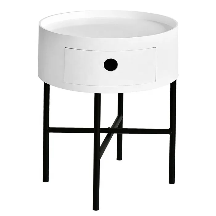 

Living Room Modern Coffee Side Table Suitable For Small Apartment, White