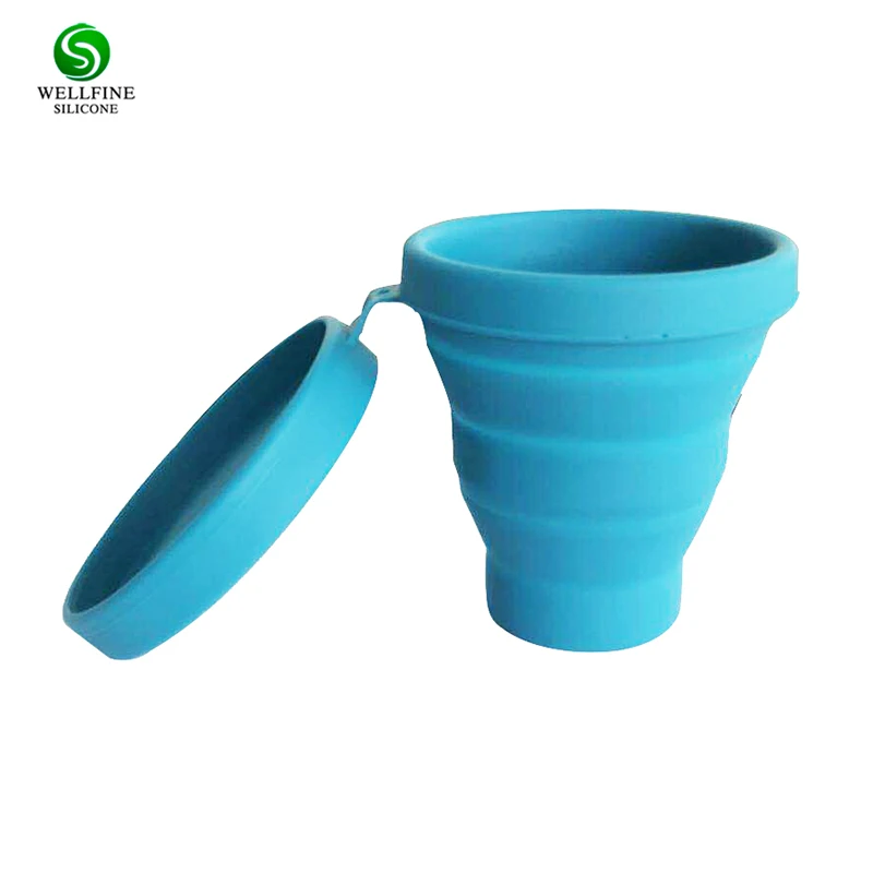 

Travel Collapsible Silicone Coffee Cup,Silicone Folding Cup with Lid Together, Customized color
