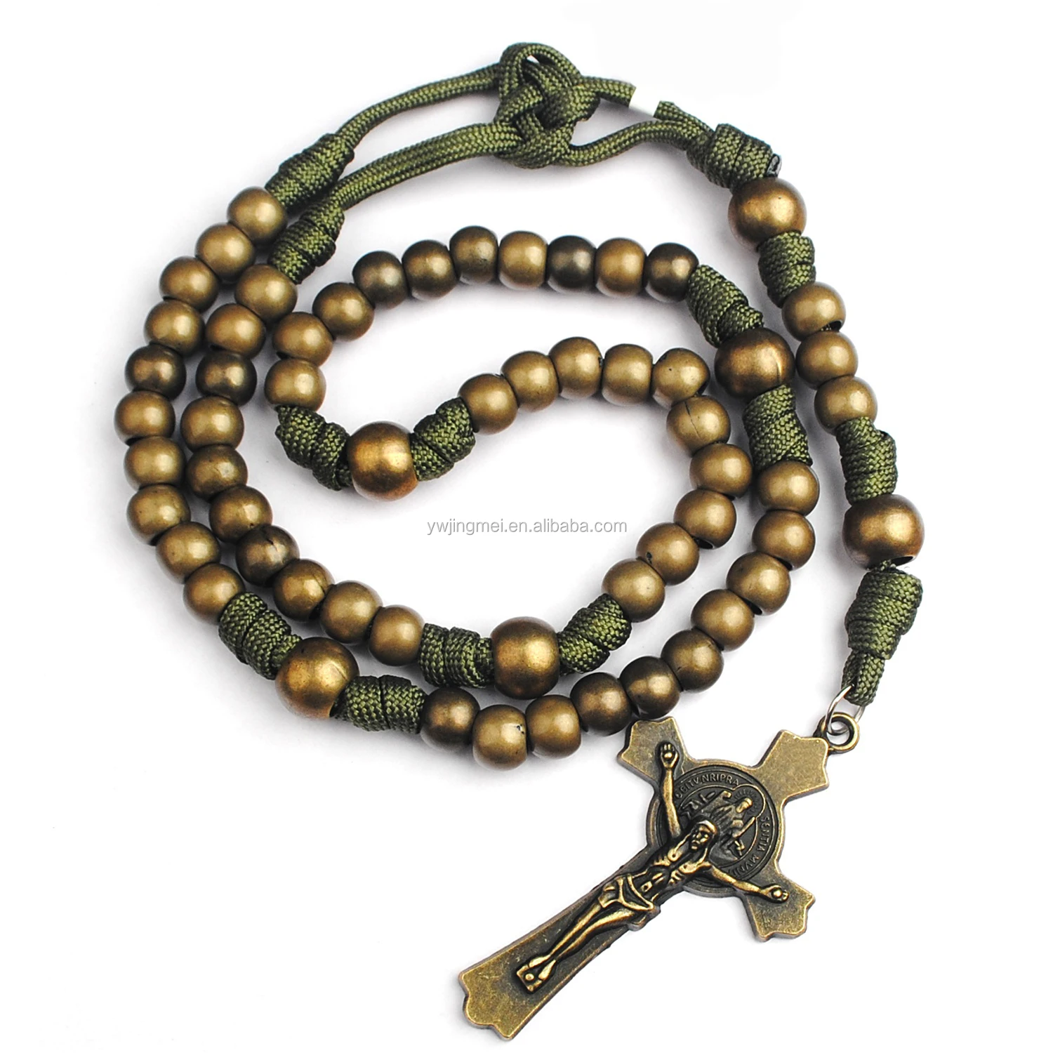 10mm Ancient Bronze Round Beads Strong String Catholic Paracord Rosary
