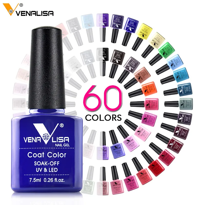 

Nail Art Design Manicure Venalisa 60Color 7.5Ml Soak Off Enamel Gel Polish UV Gel Nail Polish Lacquer Varnish private label gel, 60 colors
