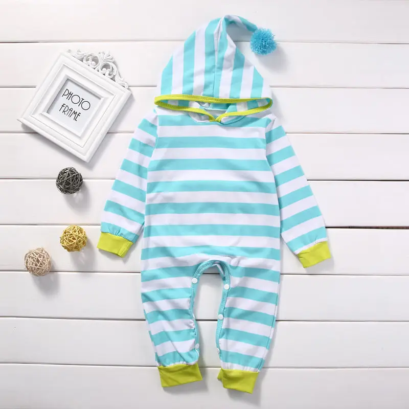 

WWW034A Newborn unisex baby hooded romper infant bodysuit jumpsuit, As picture showed