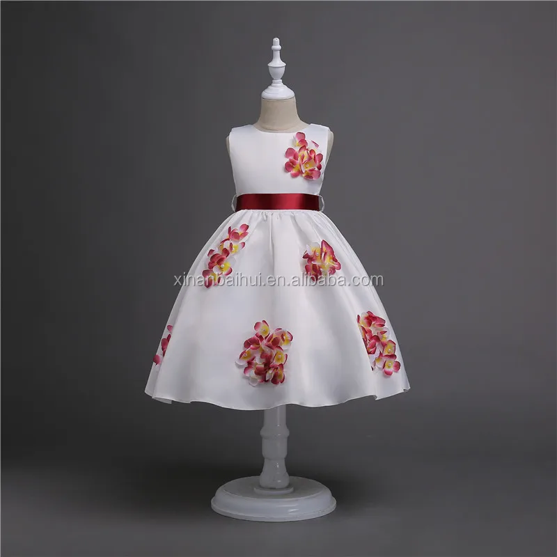 

Western style wedding flower girl dress Girl's birthday party dress for 10 years baby girl vest dress with belt, N/a