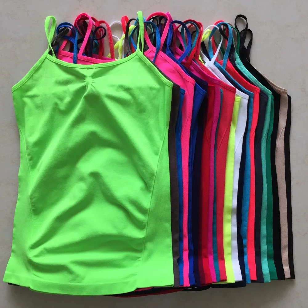 
(10 Pieces/Lot) 20 Colors Women Seamless Camisole Lady Solid Plain Tank Tops Sweet Candy Color Casual Women Underwear Cami 