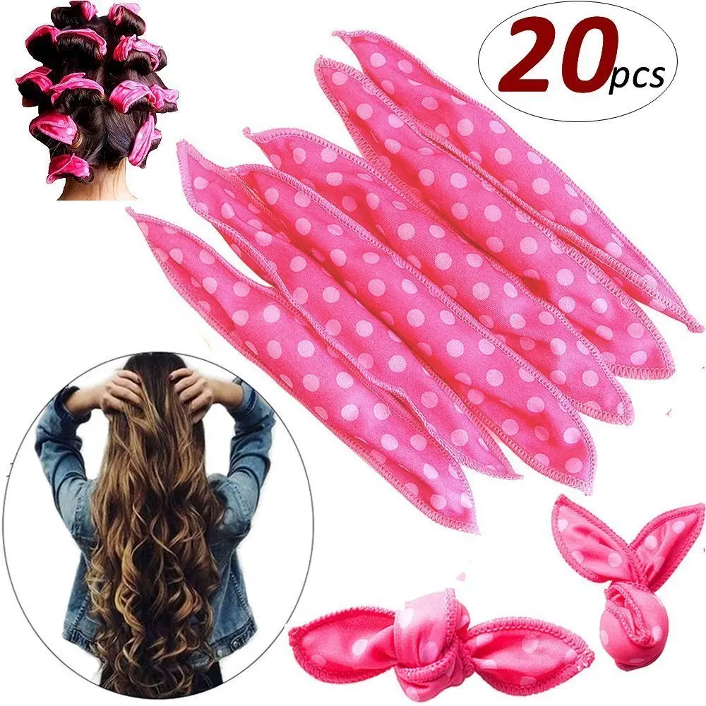 20pcs Magic Pillow Cloth Hair Roller For Long Medium Hair,Flexible Foam