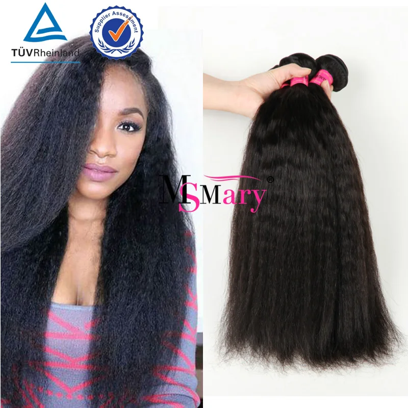 

Alibaba China Factory Russian Virgin Kinky Straight High Quality Human Hair Weft, Natural color #1b