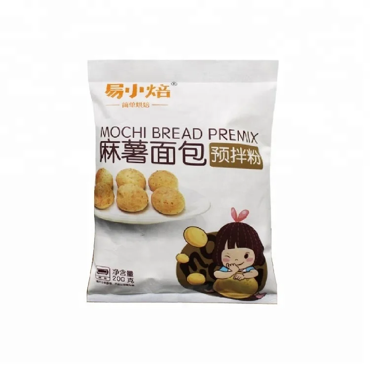 Mochi Bread Premix Packaging Food Grade Heat Sealing Plastic Bags