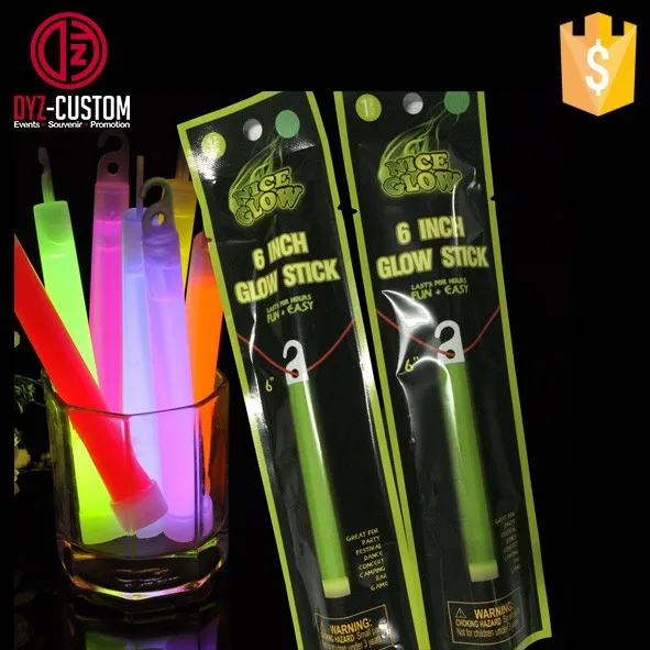 6 Inch Glow In The Dark Plastic Whistle Stick Chemical Liquid 6" Glow