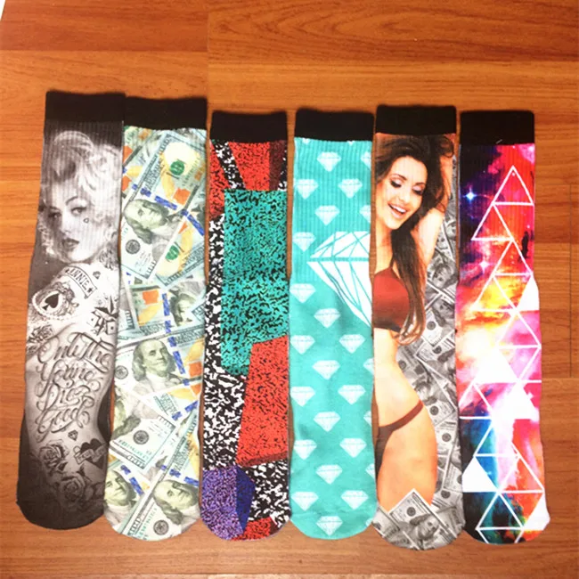
Make Your Own Sublimation Socks Custom Made Digital Print Socks, Bulk Wholesale Spandex Polyester Cotton Custom Sublimated Socks 
