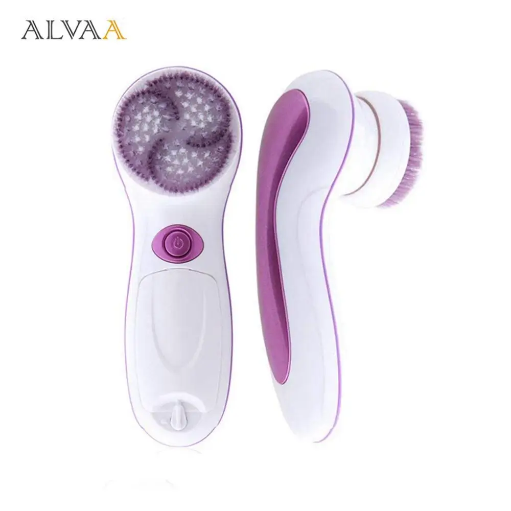 

Waterproof Cleansing Body Face Skincare black head Pore cleaning tool with 5 Brush Heads, Purple, red,customized