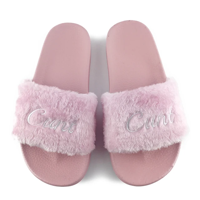 
Greatshoe antiskid plush fur fancy slides for women, fur design fashion winter fox fur slippers  (62182514798)