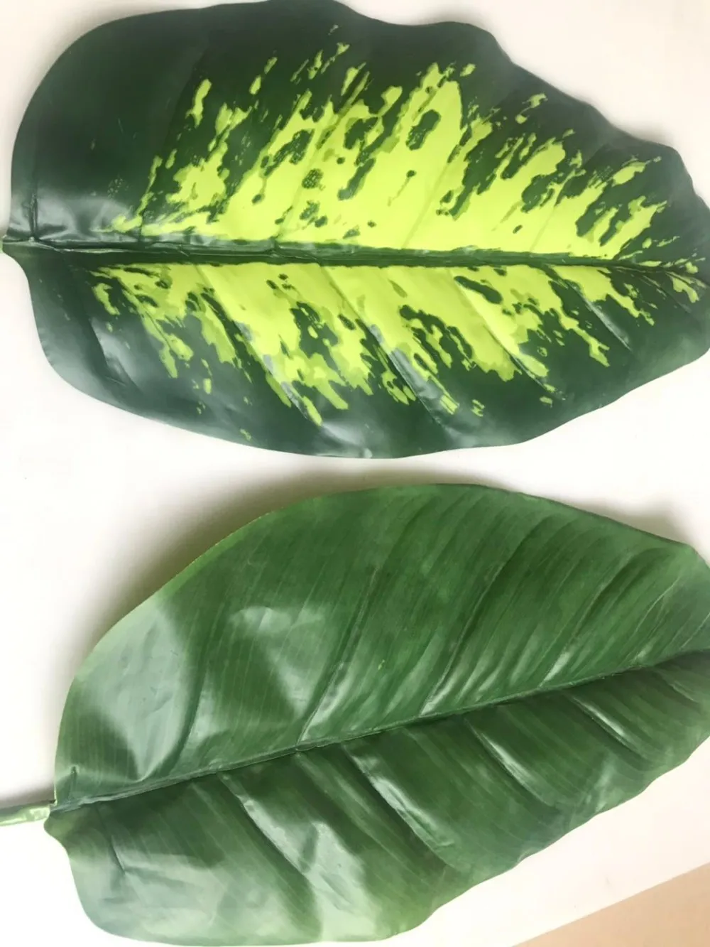 Artificial Real Touch Faux Jackfruit Tree Leaf Branches Stems Green