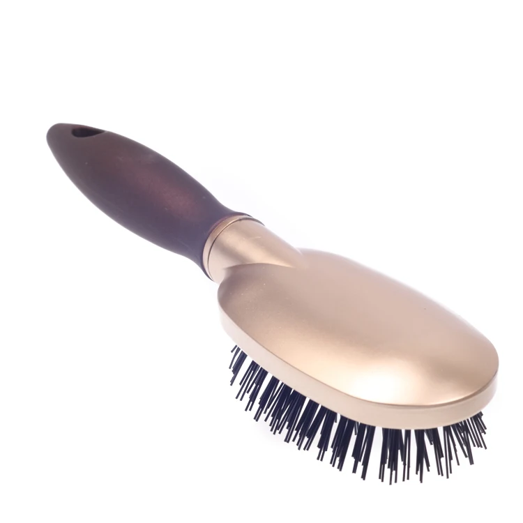 EUREKA 9557SCEG-BR Mini Paddle Cushion Hair Brush for All Hair Types Ball-Tip Nylon Pins Anti-Slide Handle Hairbrush