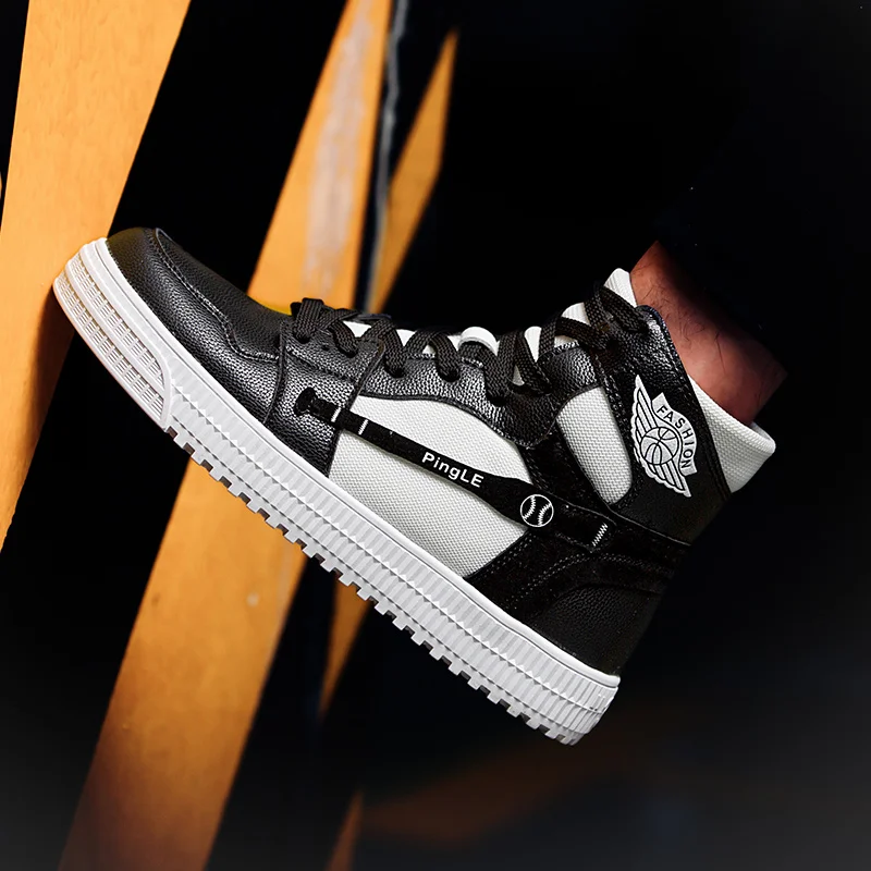 
Men school Casual Skateboarding Shoes High Top Sneakers Sports Mens Outdoor Breathable Walking Shoes Street Boots Chaussure 