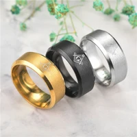 

8mm Freemasons Ring Masonic Rings For Men Women Gold Silver Black 316L Stainless Steel Charms Jewelry Custom Logo Ring
