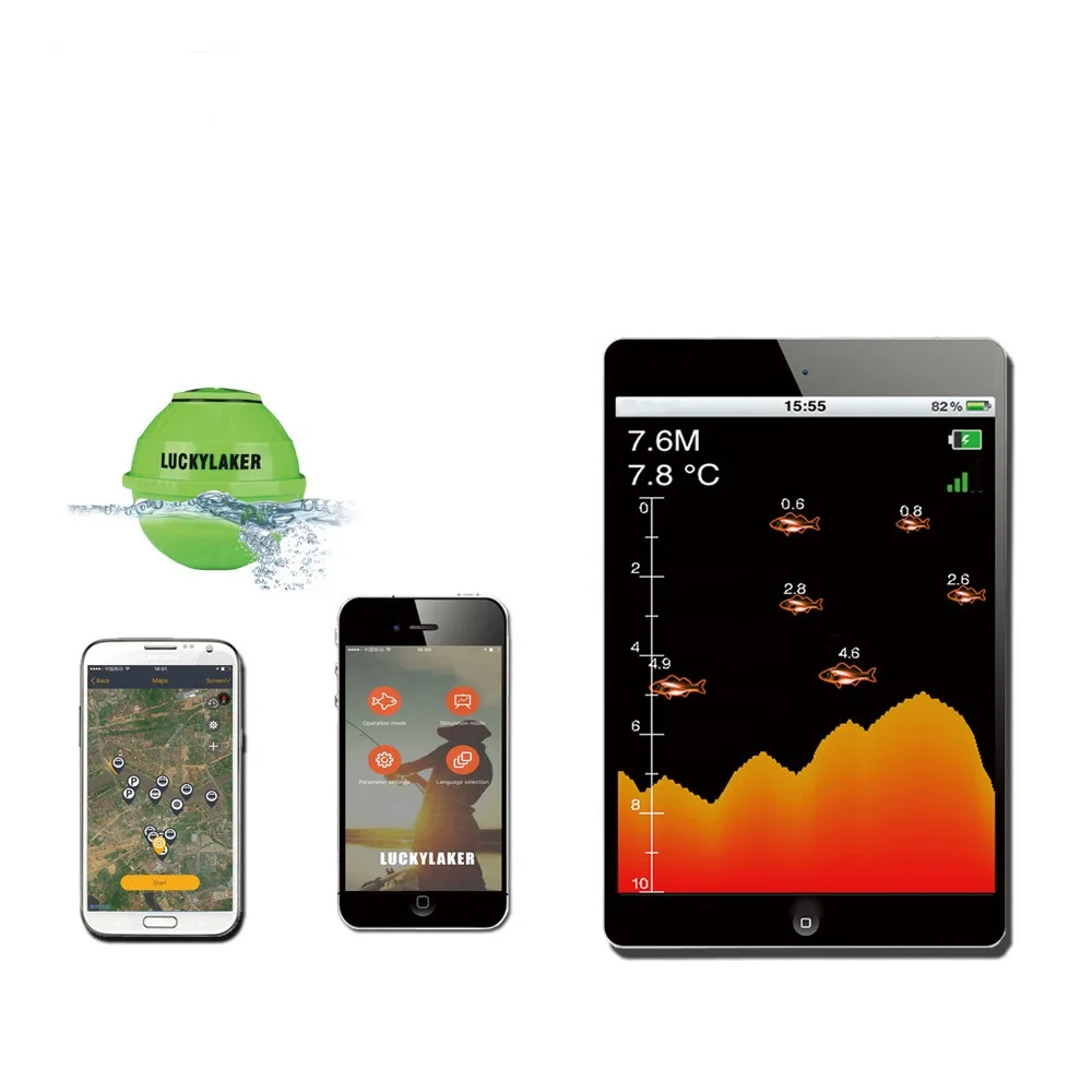 

LUCKY Fish Finder IOS Android WIFi Wireless Fish Finder FF916, Green
