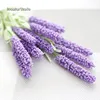Artificial Flowers plastic Flocked Lavender Bouquet Romantic Bunch Simulation Plant Flower in purple