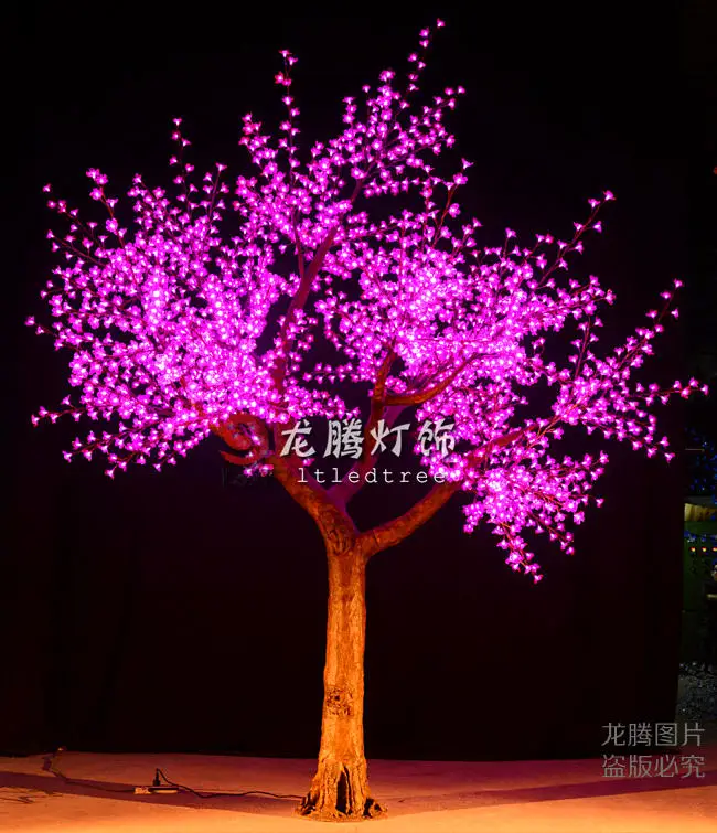 
Waterproof High quality outdoor artificial LED christmas warm white plastic cherry blossom tree 