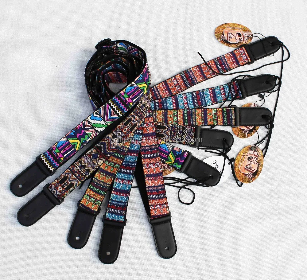 

S-101 cotton material leather head ,high quality guitar strap, ukulele straps