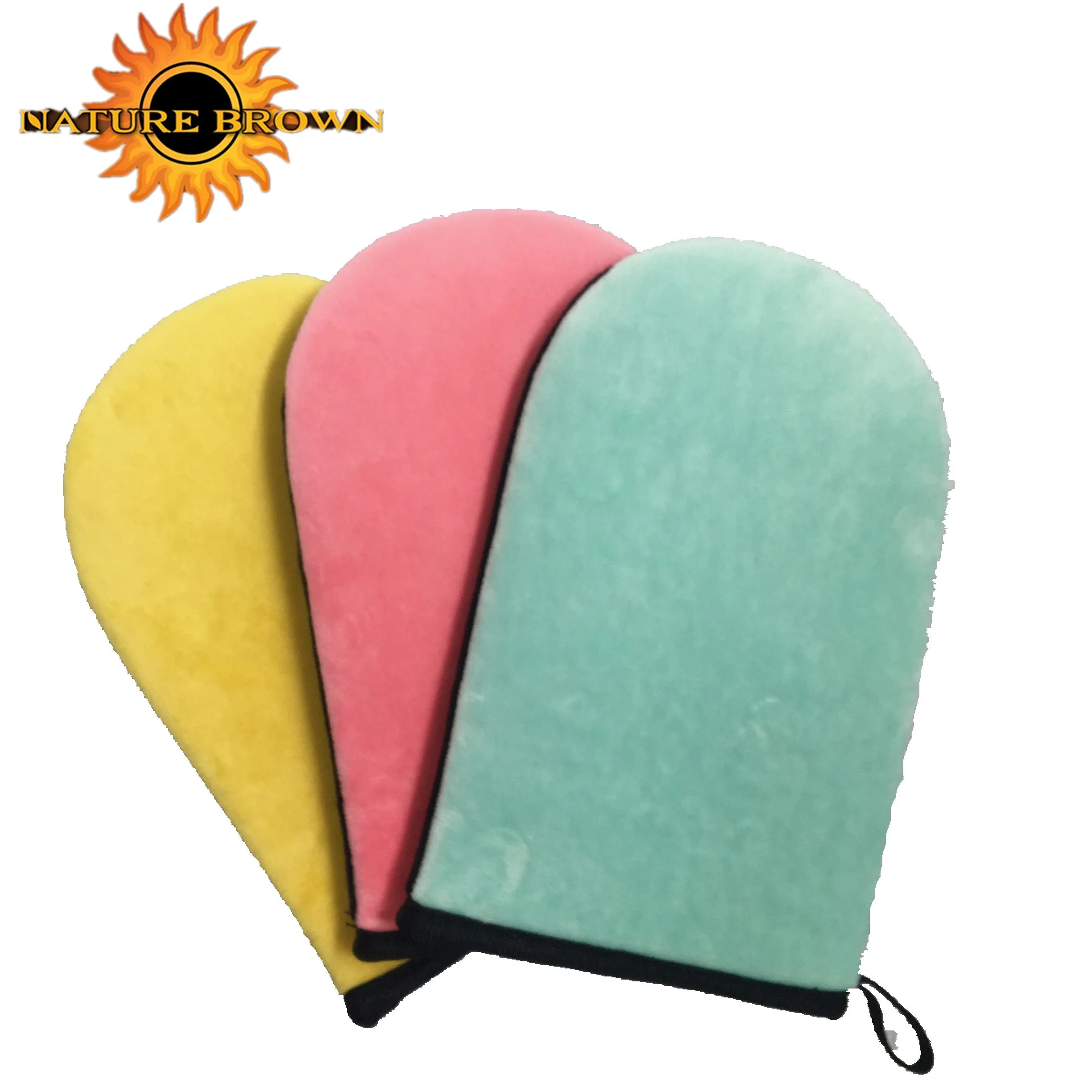 
Wholesale comfortable double side velour tanning mitt 
