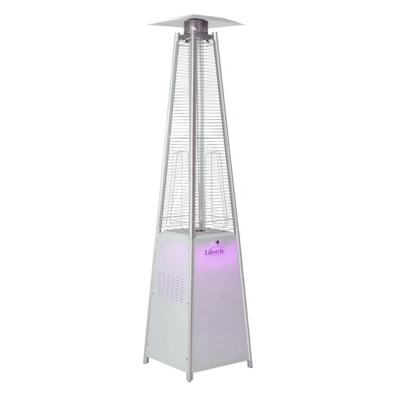 

Modern style lED lighted pyramide flame heater for home