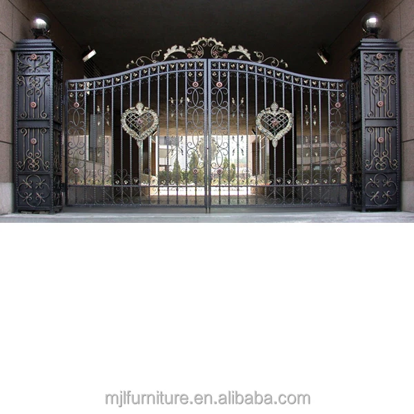
wrought iron retractable fence rolling gates with fashion design 