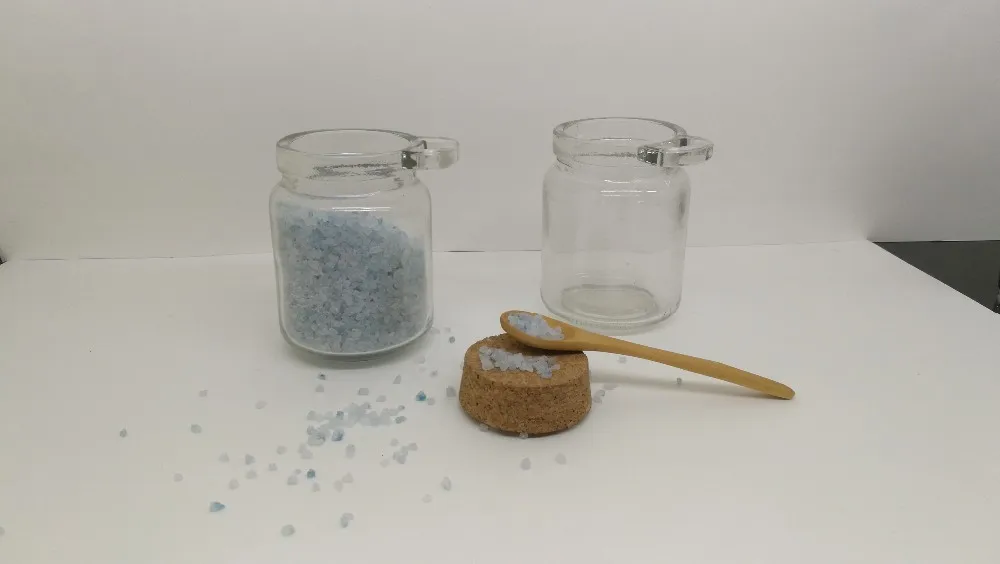 Bath Salt Glass Bottle 250ml Cosmetic Jar 8oz Glass Bottle With Wooden