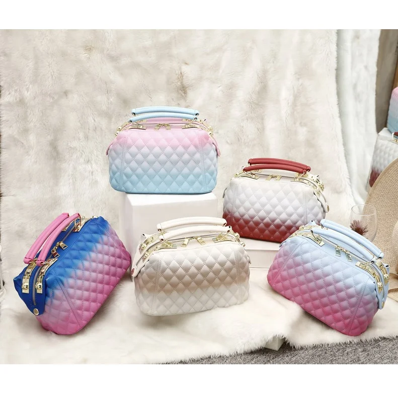 

2021 Luxury handbag new arrival jelly purse crossbody handbags woman bags handbags ladies rainbow color sling bags for lady, Rainbow pink or other