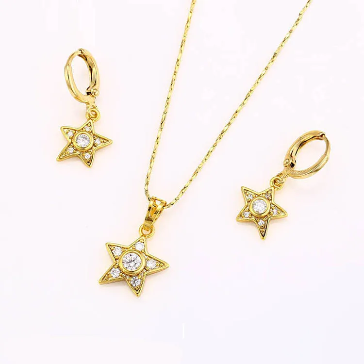 

62613 china wholesale xuping elegant simple star shaped gold jewelry set