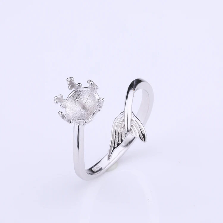 925 Sterling Silver Adjustable Ring Blank Settings Fitting 610mm Round Cabochons Tray Jewelry