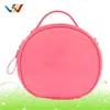 Round Shape PU Leather Cosmetic Bags with handle