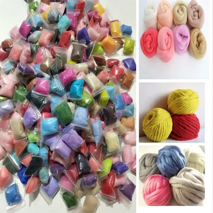 50 colors fibre wool yarn roving