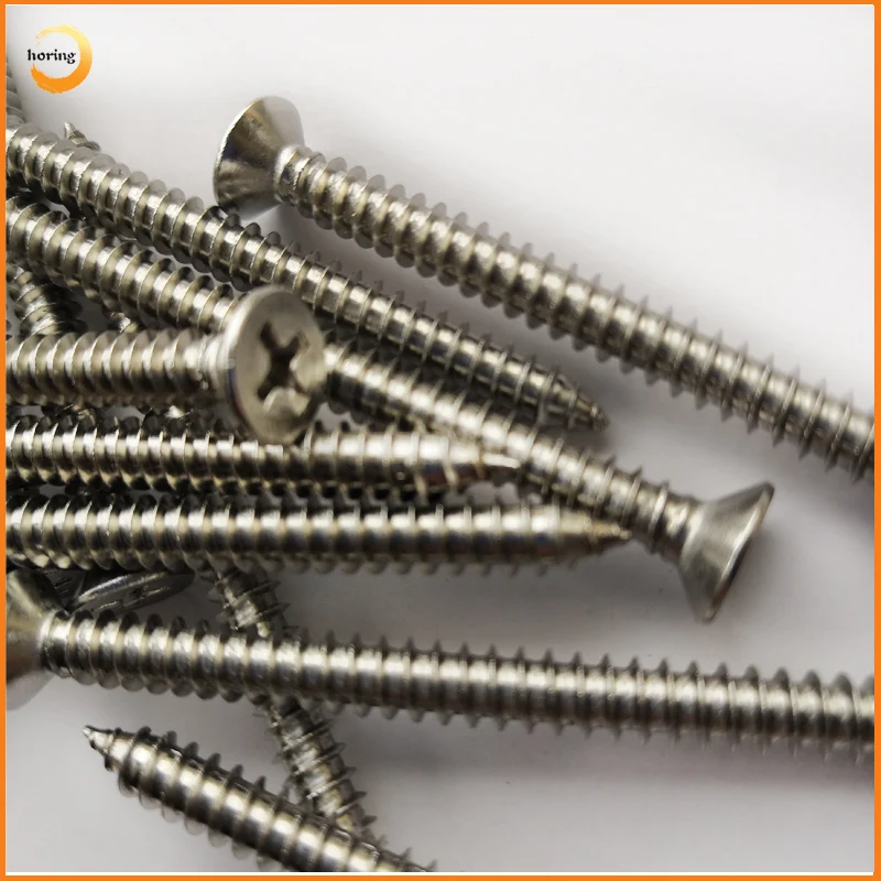 
4.8 Cross flat head SUS304 SUS201 stainless steel self drilling screws 