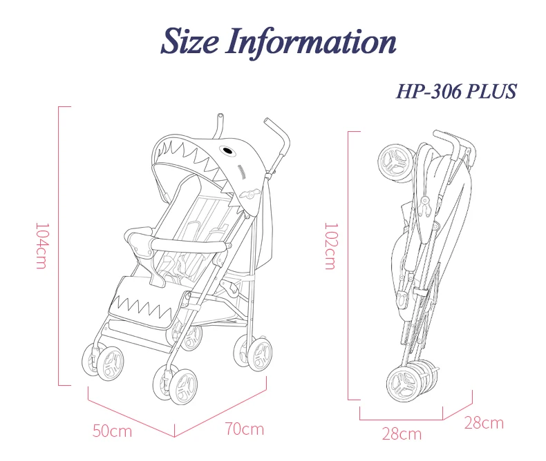 Baby Buggy Stroller Foldable with Cute Design