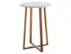 Modern Eco-friendly White Lacquer Tabletop and Bamboo Base Round Tall Side Table