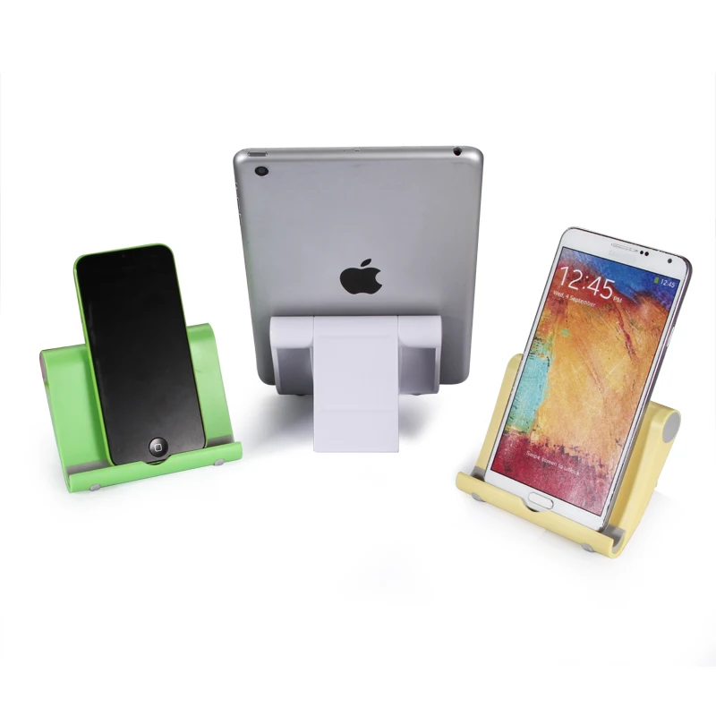 

Plastic custom logo OEM fold portable mobile phone support for iPad stand, Black/white/blue/pink/green/yellow