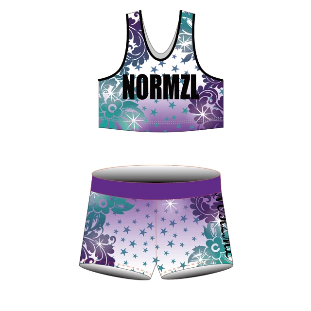 

Normzl Latest Youth Girls sports bra and shorts Cheerleading Uniforms