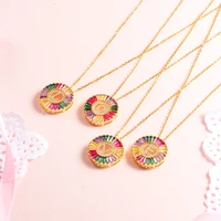 

BAOYAN Gold Plated Rhinestone Rainbow Crystal Initial Letter Name Necklace