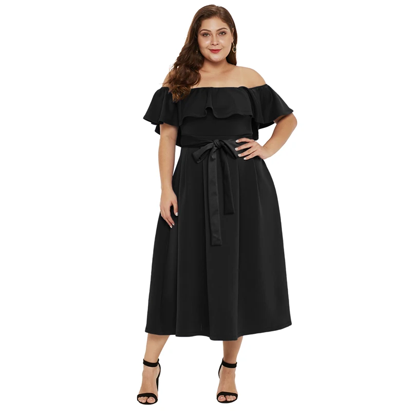 

Women Fashion Plus Size Off-The-Shoulder Dress