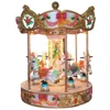 Children Amusement Park Equipment MINI Small Horse Carousel Kids Merry Go Round 6Seats For Sale