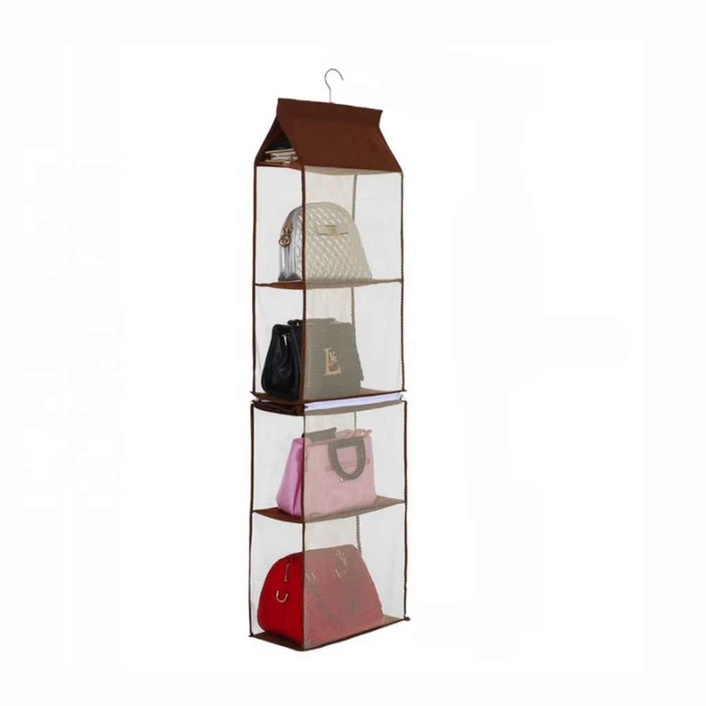 

Detachable bag storage hanging bag Wardrobe hanging type 4 layer bag non-woven dustproof storage rack, Customized