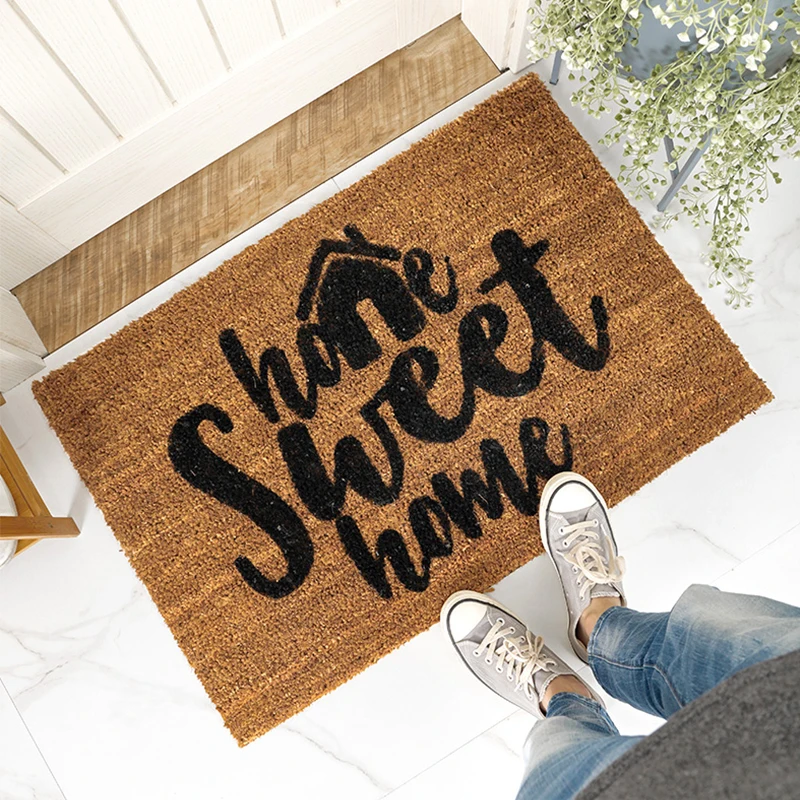 Hot Sale Amazon Doormats Anti Dust Rubber Back Plain Coco Coir Coconut