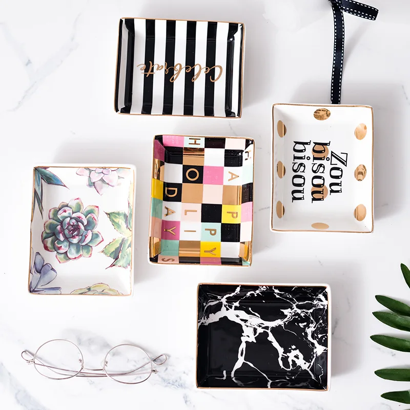 

Best souvenir colorful ring dish earring jewelry holder ceramic tray for sale