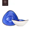 Wholesale good quality restaurant buffet dinner plate blue hotel porcelain plates in Ron Group
