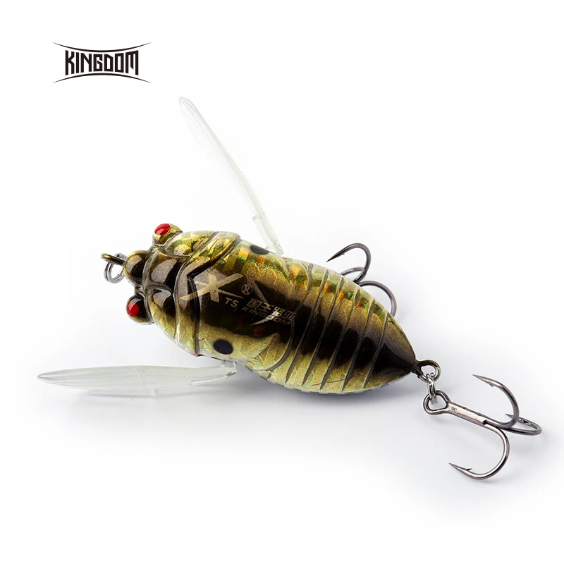 

KINGDOM Model 5276 Insect Bait 40mm/5.5g,55mm/12.1g With Strong Hook Cicada Lure Four Colors Available Fishing Hard Lure