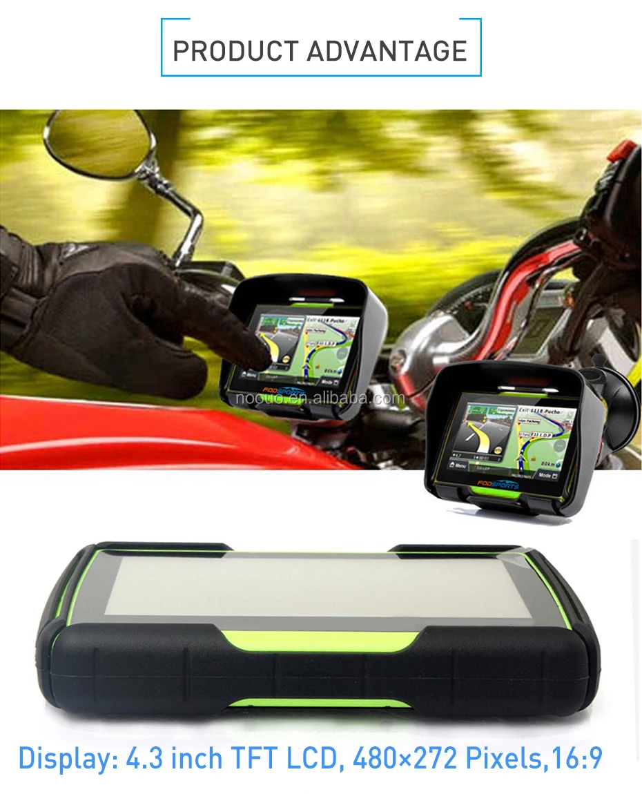 Thailand Motorcycle Spare Parts 4.3" Touch Screen Motorcycle Gps