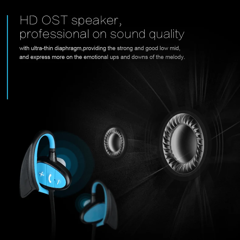 

sports waterproof Stereo Wireless Earphone Headset Headphones HD call Wireless Earphone